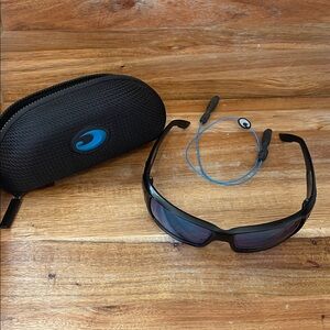 Costa Black Sunglasses with Blue Accents